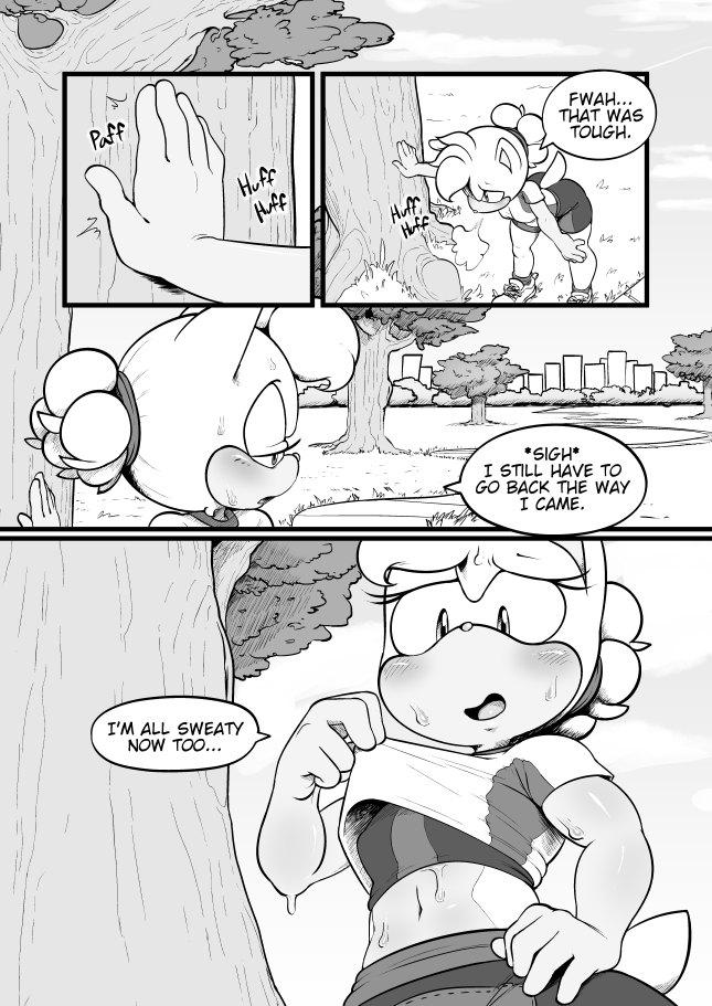 1girl 1girl anthro argento blush clothed clothing comic english_text footwear furry greyscale hedgehog mammal monochrome nipple_bulge open_mouth shoes sophie_(argento) sweat text wide_hips