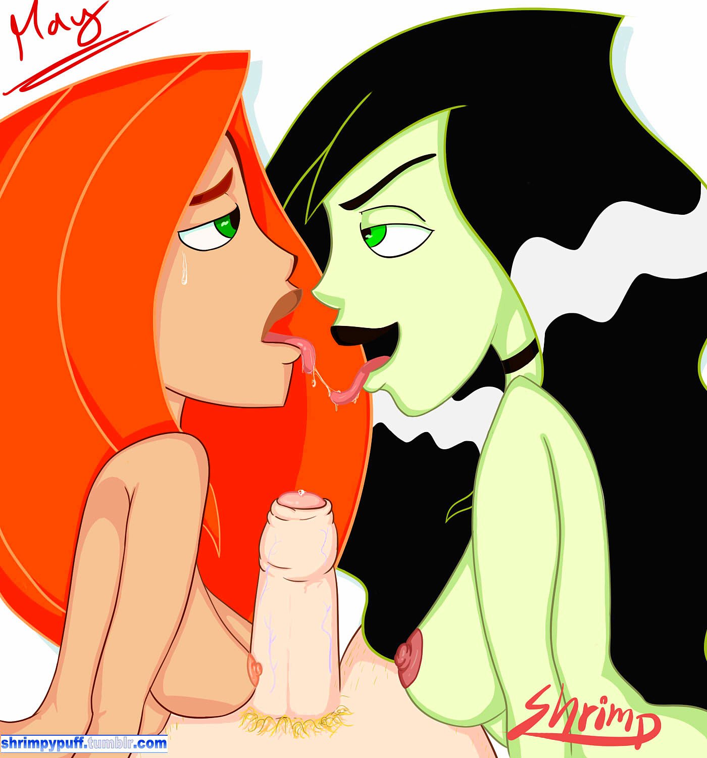 breasts erect_nipples erection kim_possible kimberly_ann_possible penis shego