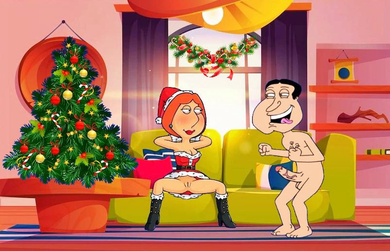 boots erect_penis family_guy glenn_quagmire huge_penis lois_griffin no_panties santa_costume shaved_pussy spread_legs thighs