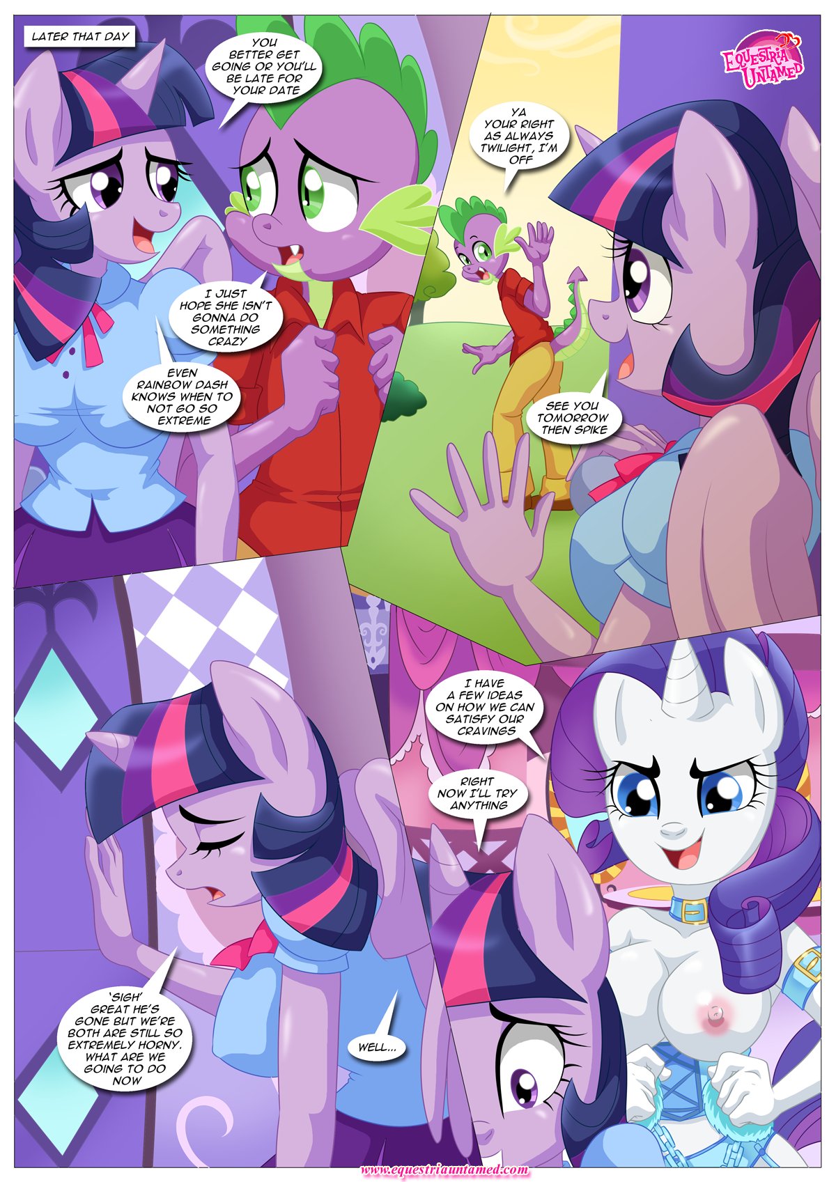 bbmbbf comic equestria_untamed friendship_is_magic my_little_pony palcomix rainbow_dash's_game_of_extreme_pda rarity rarity_(mlp) spike spike_(mlp) text twilight_sparkle twilight_sparkle_(mlp)