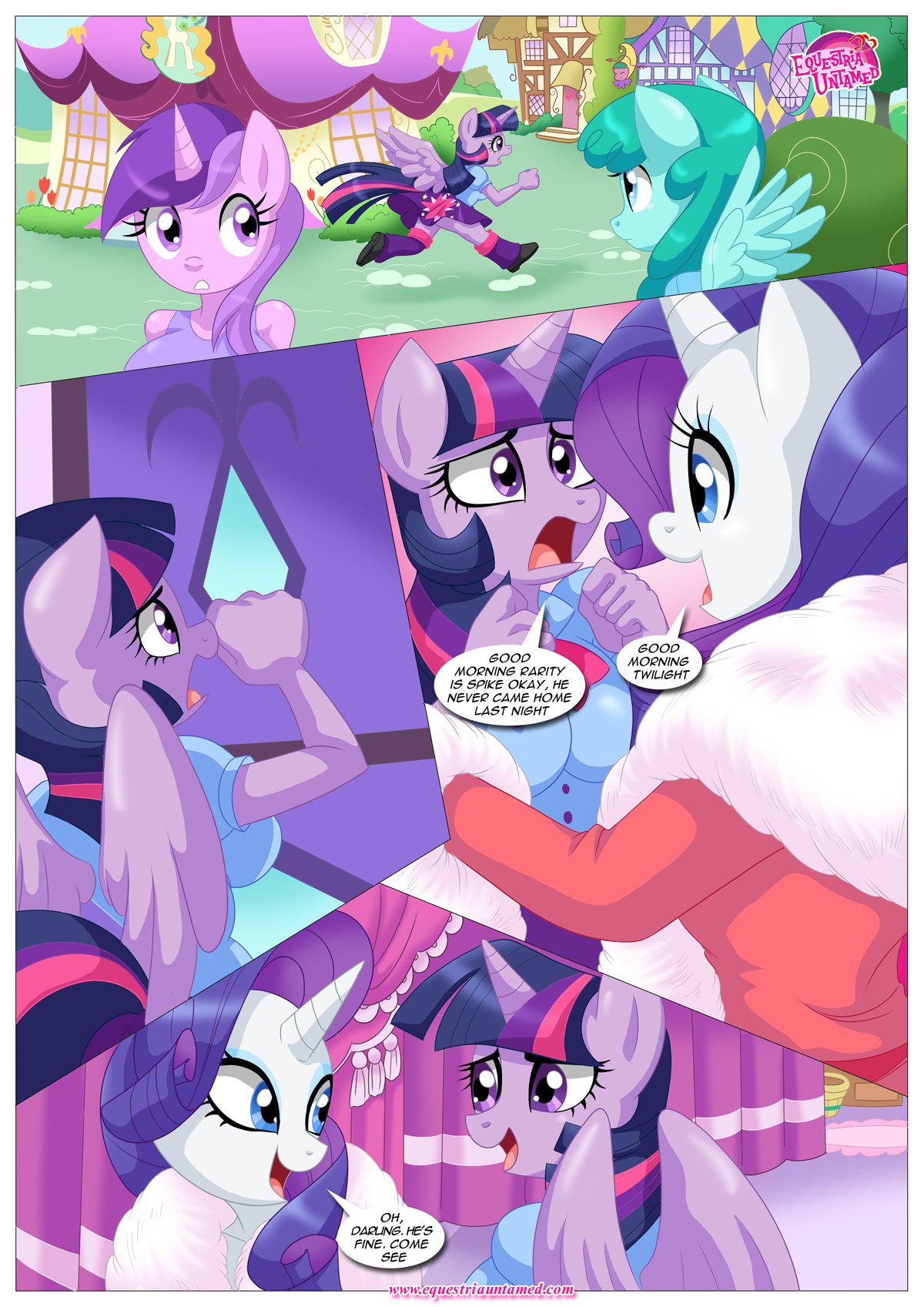 bbmbbf comic equestria_untamed friendship_is_magic my_little_pony palcomix rainbow_dash's_game_of_extreme_pda rarity rarity_(mlp) text twilight_sparkle twilight_sparkle_(mlp)