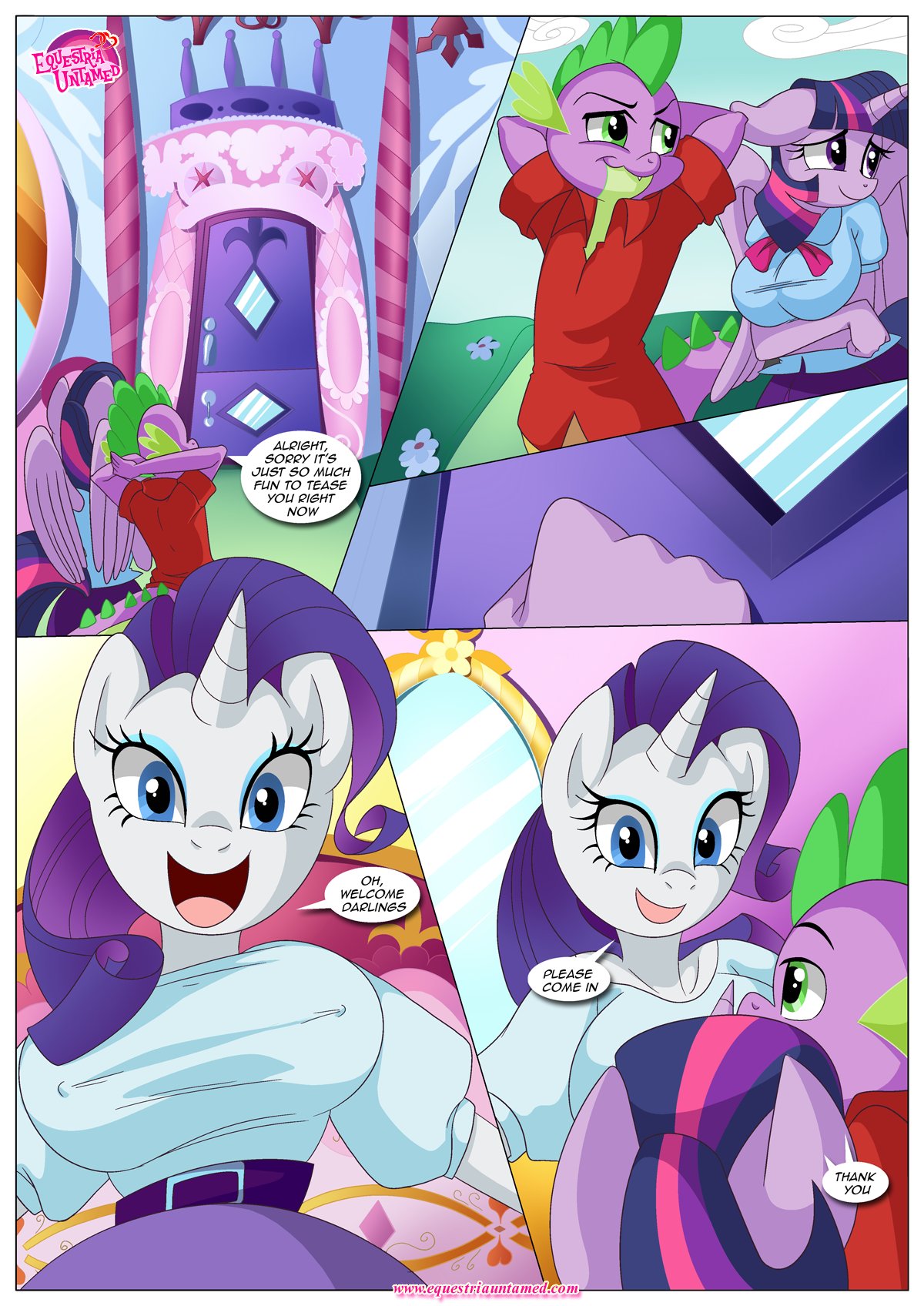 bbmbbf comic equestria_untamed friendship_is_magic furry how_to_discipline_your_dragon my_little_pony palcomix rarity rarity_(mlp) spike spike_(mlp) text twilight_sparkle twilight_sparkle_(mlp)
