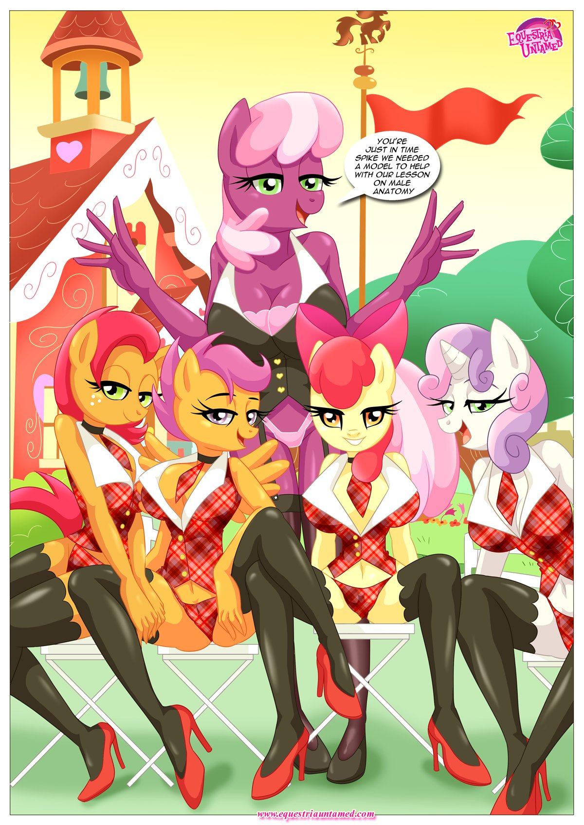 apple_bloom apple_bloom_(mlp) babs_seed babs_seed_(mlp) bbmbbf cheerilee cheerilee_(mlp) comic equestria_girls equestria_untamed friendship_is_magic my_little_pony palcomix rainbow_dash's_game_of_extreme_pda school_uniform scootaloo scootaloo_(mlp) sweetie_belle sweetie_belle_(mlp) teacher teacher_and_student