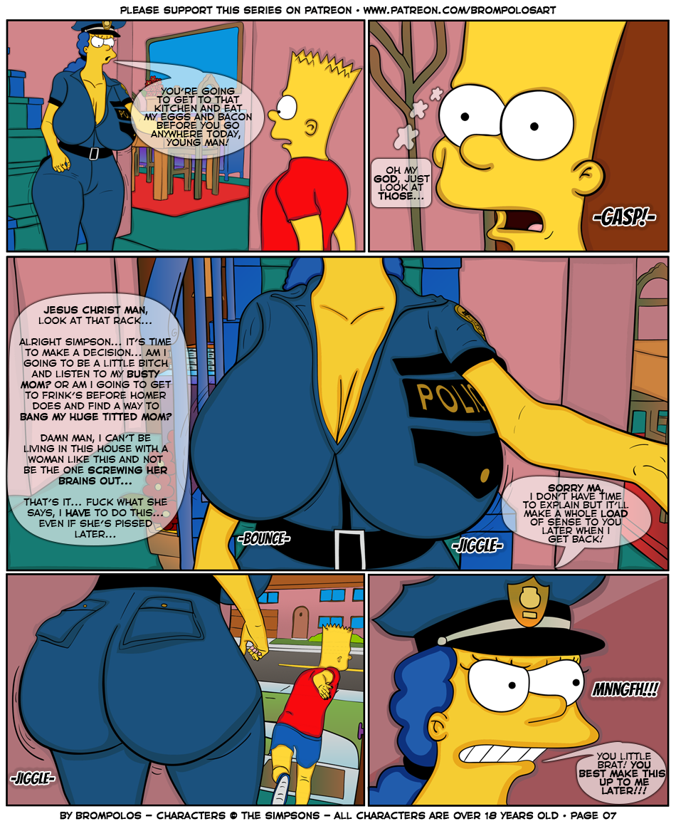 age_difference bart_simpson big_breasts breasts brompolos comic fantasy giant_breasts huge_breasts incest incest_comics marge_simpson milf mother_&amp;_son pervert sexensteins size_difference taboo the_simpsons