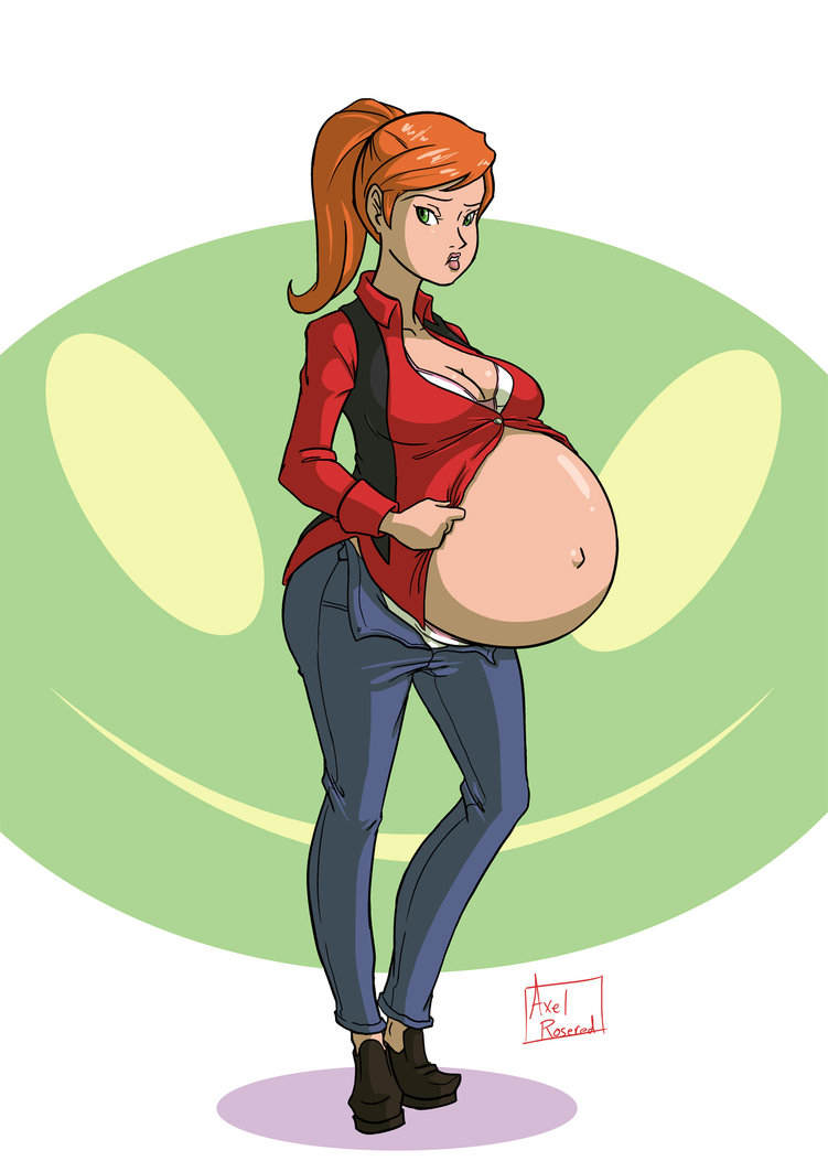 ass axel-rosered ben_10 big_ass big_breasts breasts cleavage female gwen_tennyson pregnant solo