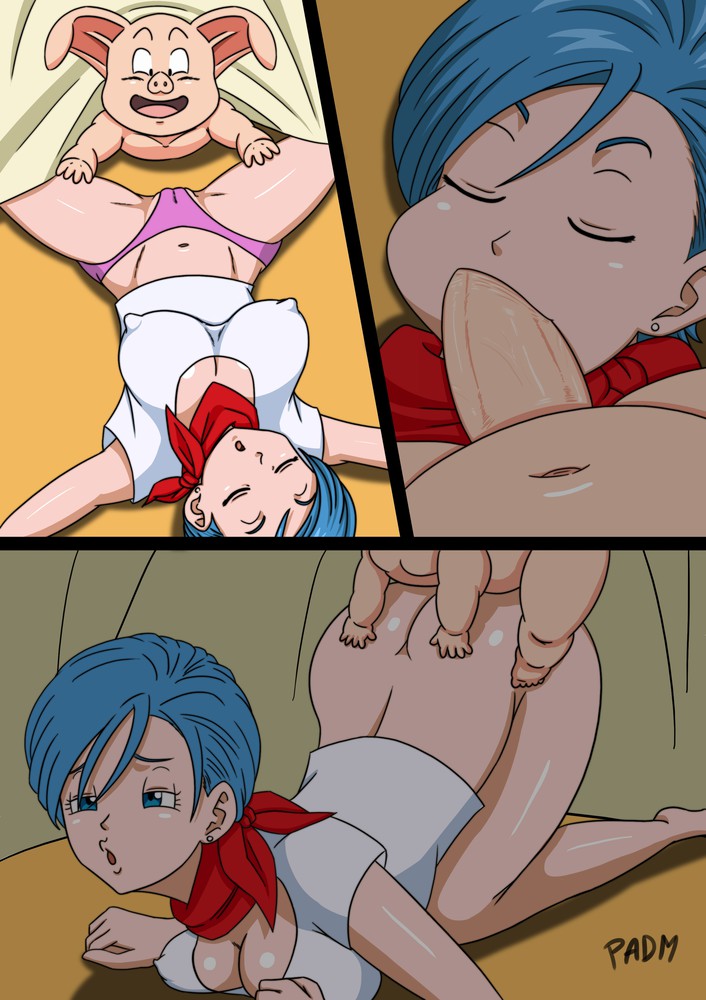 1girl bulma bulma* bulma_brief bulma_briefs cameltoe cheek_bulge closed_eyes clothed_sex doggy_position dragon_ball dragon_ball_z erect_nipples_under_clothes fellatio forced_oral huge_breasts male/female multiple_views oolong oral padm pink_panties rape sequential shiny_skin sleep_molestation sleeping spread_legs sucking_penis top-down_bottom-up uncensored