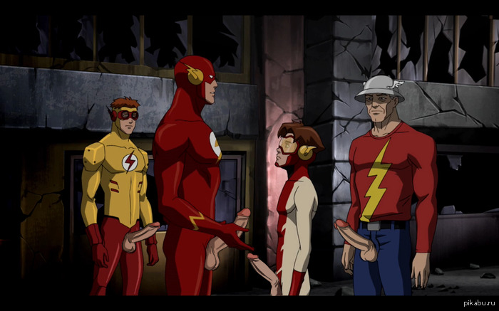 age_difference barry_allen bart_allen dc_comics erect_penis erection impulse incest jay_garrick justice_league kid_flash male male_only multiple_boys multiple_humans multiple_penises penis showing_penis the_flash wally_west yaoi
