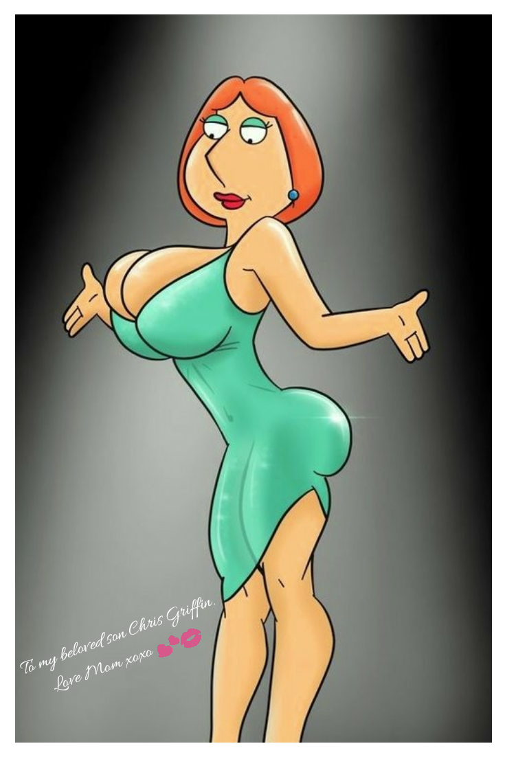 1girl autographed_picture breasts chris_griffin family_guy incest large_breasts lois_griffin mother_and_son