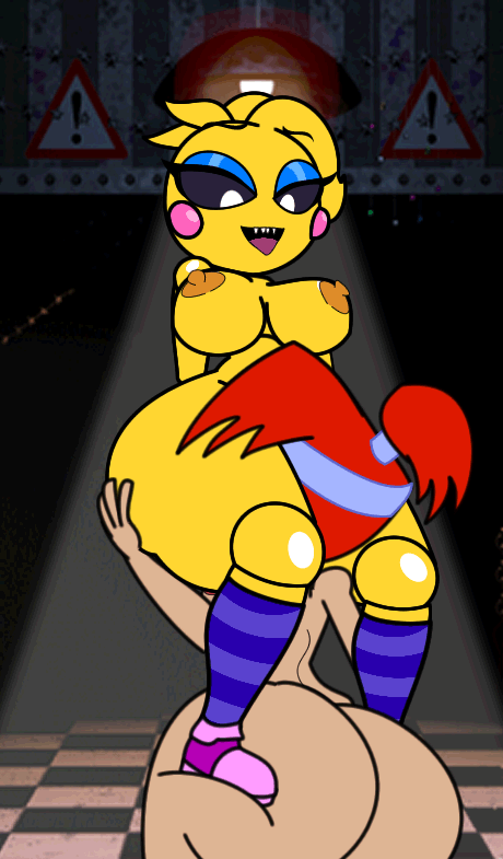 2girls animatronic big_ass bouncing_breasts breasts carrying dexter's_laboratory dexter's_mom five_nights_at_freddy's_2 gif hand_on_ass open_legs ponytail pussylicking pyramid_(artist) toy_chica yuri