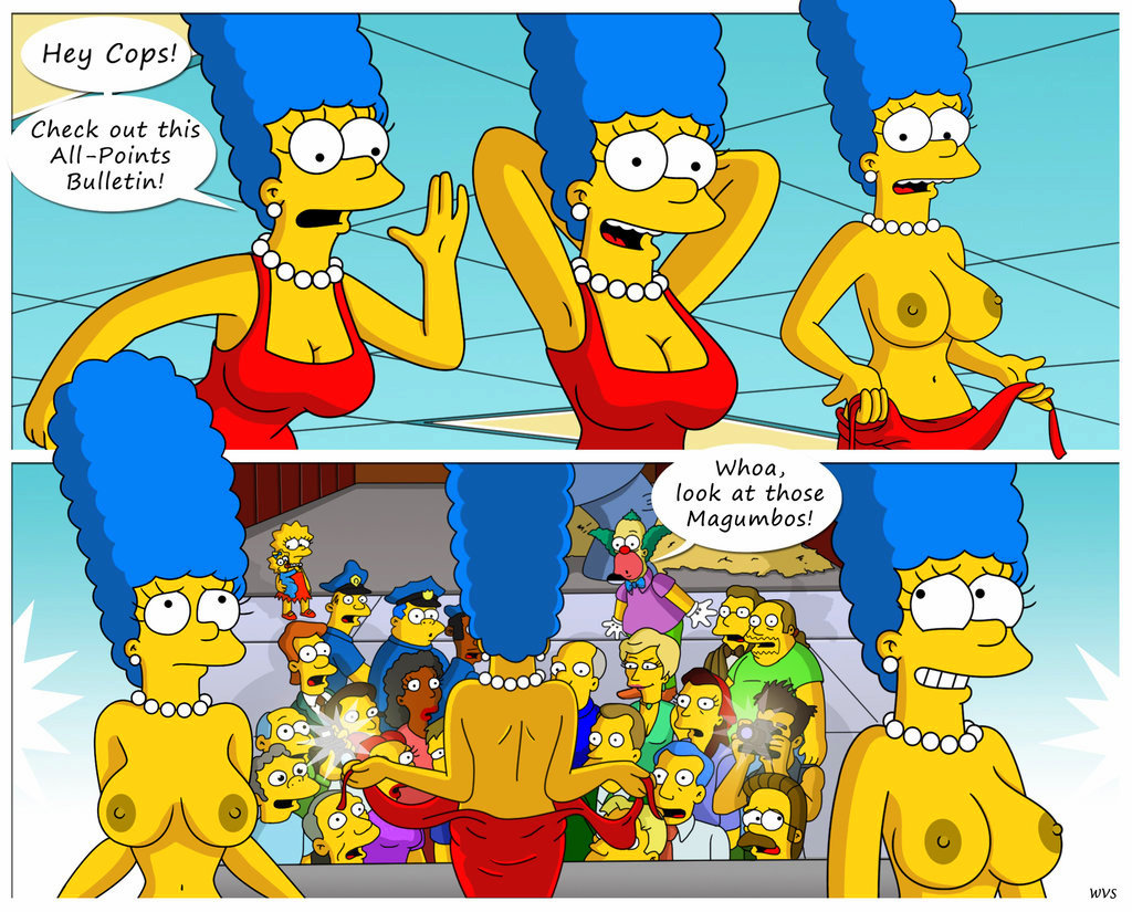 big_breasts flashing grin marge_simpson nipples red_dress the_simpsons