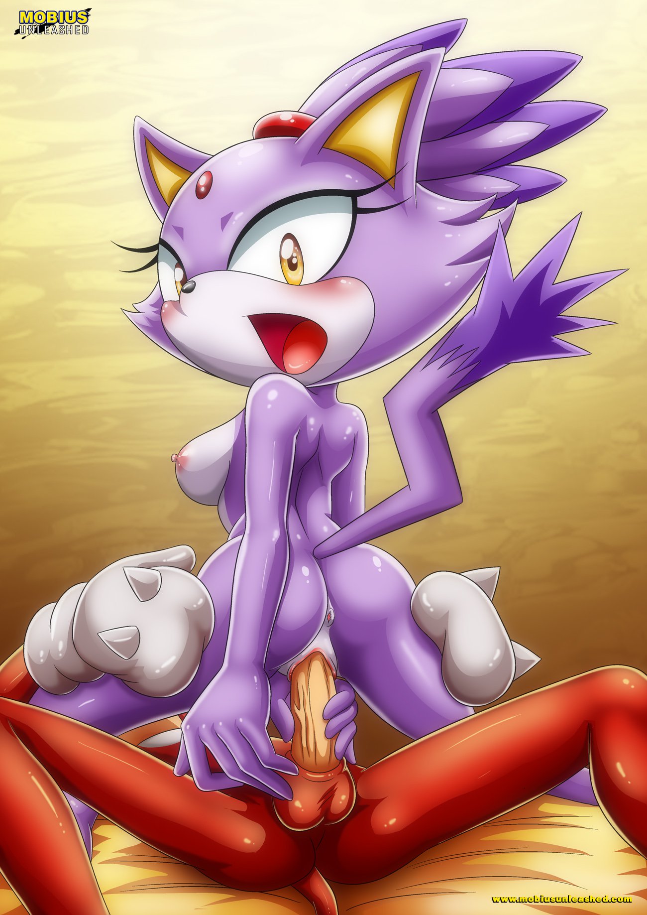 bbmbbf blaze_the_cat blush cowgirl_position holding_penis knuckles_the_echidna moan mobius_unleashed palcomix riding sega sonic_(series) sonic_the_hedgehog_(series)