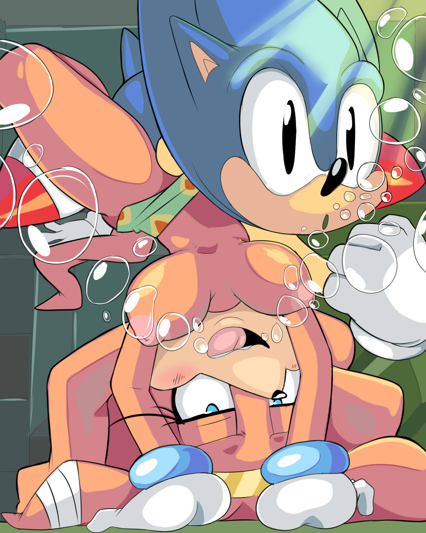 1girl anthro big_breasts blue_eyes blush breasts clothed clothing cloudz duo echidna furry hedgehog male mammal monotreme nipples nude penetration sega sex sonic_the_hedgehog sonic_the_hedgehog_(series) spread_legs spreading straight tikal_the_echidna topless underwater underwater_sex water