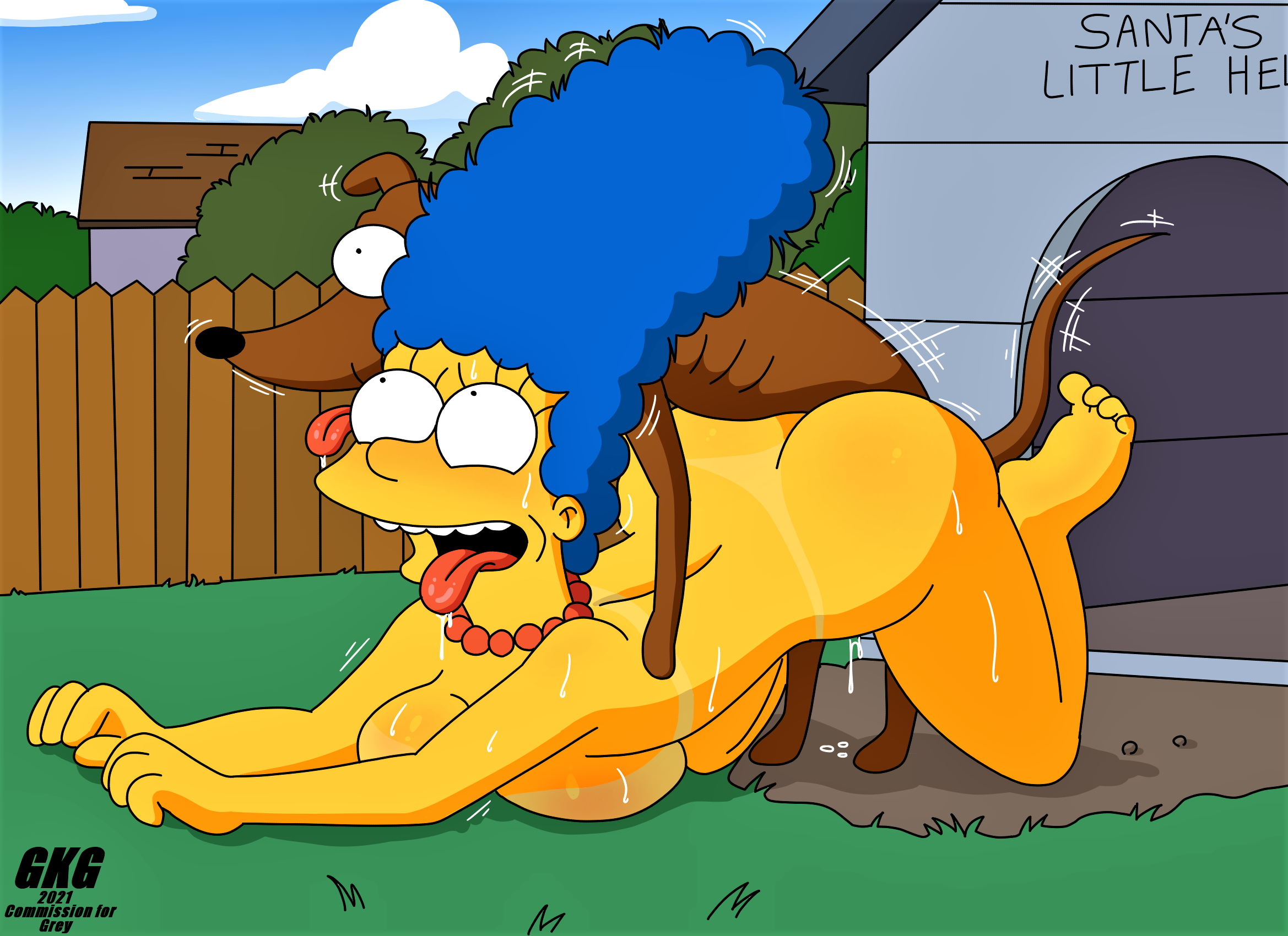 Xbooru - ass beastiality breasts gkg marge simpson nude sweating tan line  the simpsons thighs tongue out | 879081