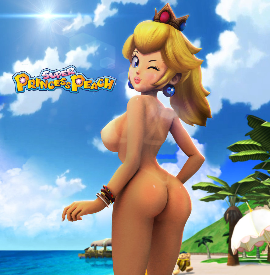 Xbooru - 1girl 3d ass nintendo nude princess peach super princess peach |  756337