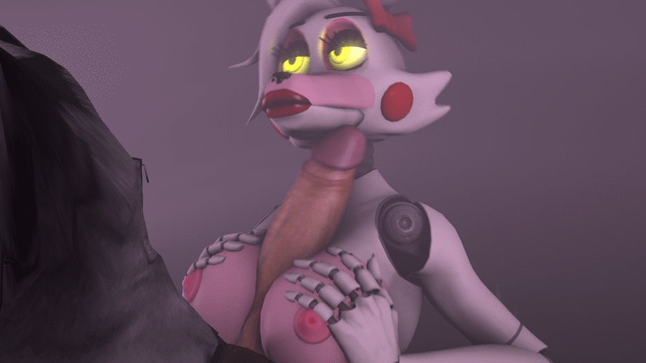 animated animated_gif artist_request big_breasts big_penis five_nights_at_freddy's gif glowing_eyes looking_at_partner mangle_(fnaf) mechanophilia nipples paizuri paizuri_lead_by_female pink_nipples