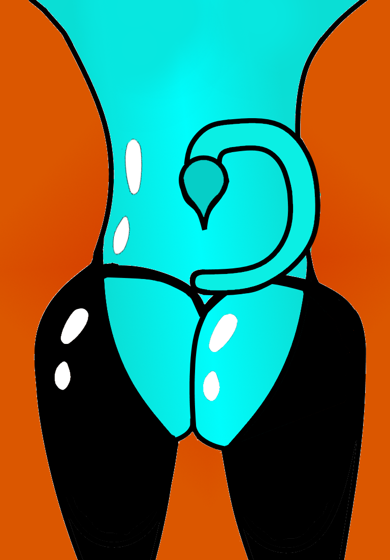 ambiguous_gender ass big_ass blue_skin latex stockings tagme tail
