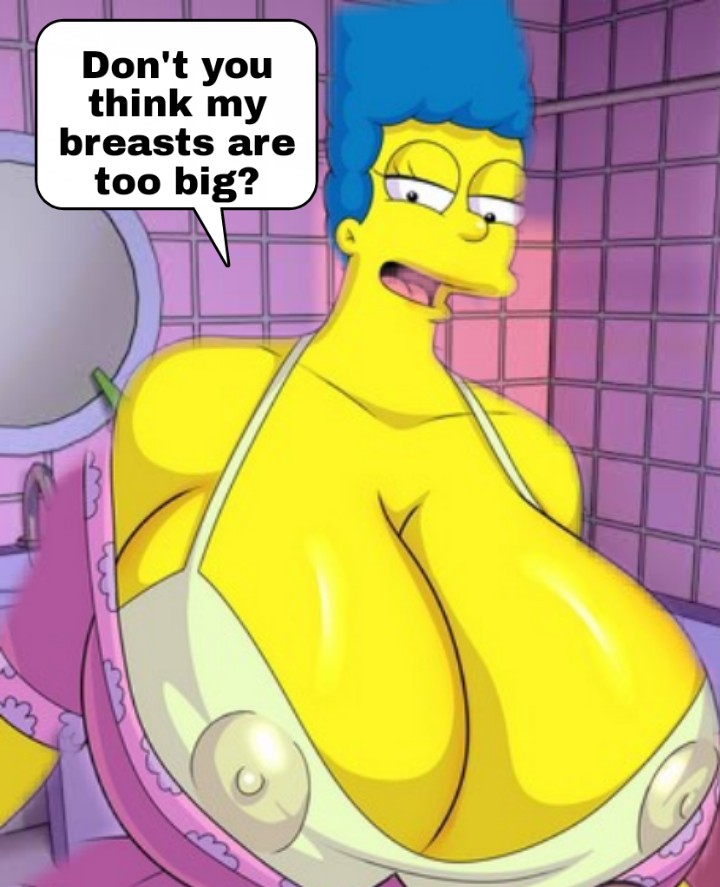 bathroom big_breasts edit marge_simpson text the_simpsons yellow_skin