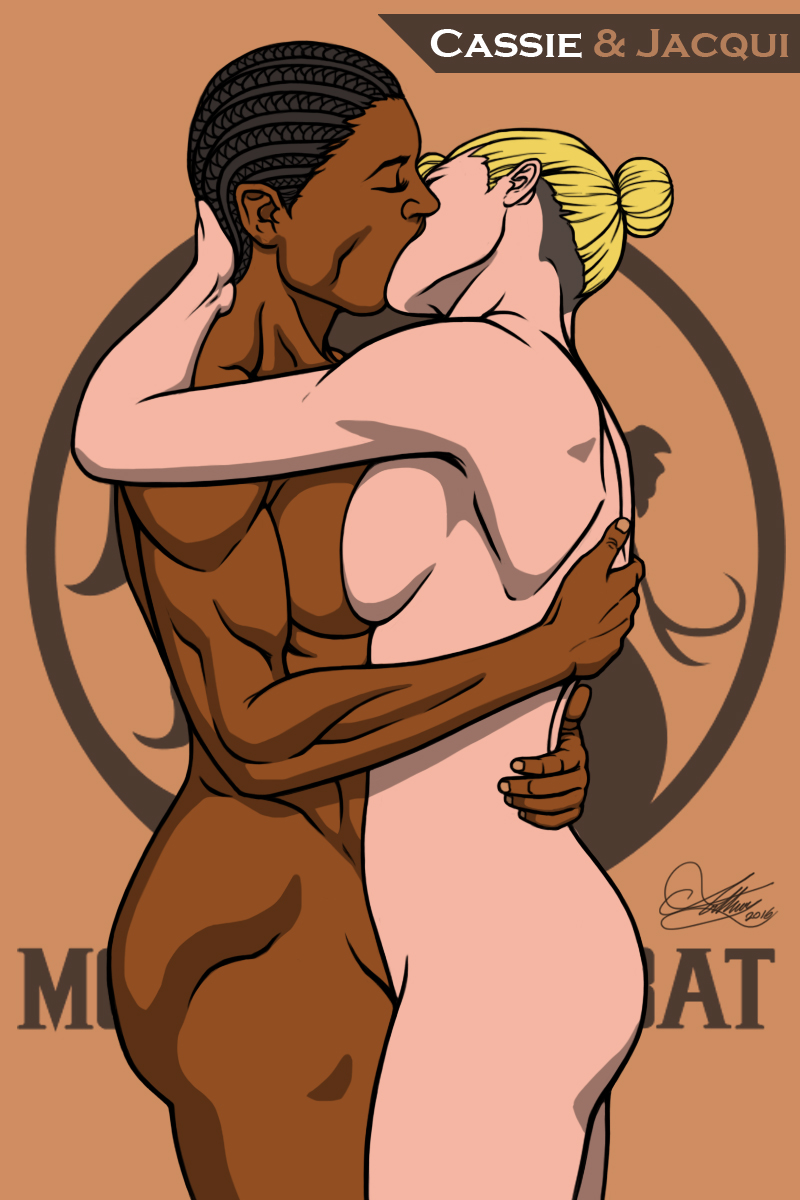 2_girls alluring cassie_cage female_abs jacqui_briggs kaywest kissing midway_games mortal_kombat nude voluptuous