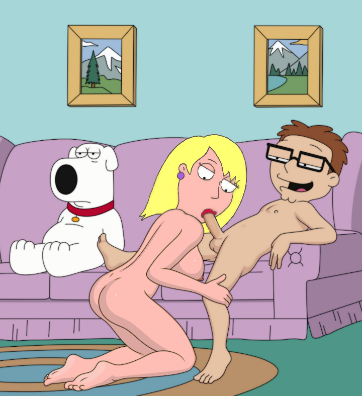 american_dad ass breasts brian_griffin connie_d'amico crossover erect_nipples erection family_guy fellatio kneel nude steve_smith thighs