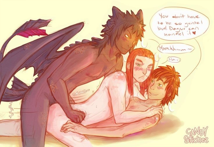 dagur hiccup hiccup_(httyd) hiccup_horrendous_haddock_iii how_to_train_your_dragon threesome toothless trio yaoi