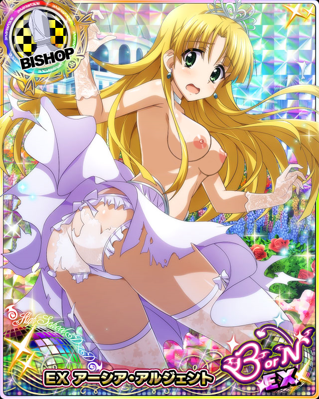 1girl asia_argento ass blonde blonde_hair breasts earrings female female_only gloves high_school_dxd long_blonde_hair long_hair looking_at_viewer no_bra panties skirt solo standing tagme topless upskirt