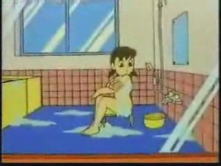 80s anime bathroom doraemon shizuka_minamoto sitting