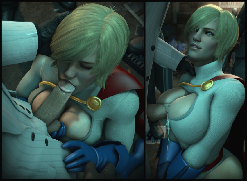 1boy 1girl 3d alien alien_girl ass batman_(series) big_breasts black_mask_(character) blonde_hair blue_eyes blue_gloves breasts cape caressing_testicles cleavage cleavage_cutout close-up closed_eyes clothed_female clothed_paizuri clothed_sex cum cum_between_breasts cum_in_cleavage cum_on_body cum_on_breasts cum_on_upper_body cumshot dc dc_comics edit edited ejaculation ejaculation_between_breasts erection faceless_male fellatio formal gloves high_resolution highleg highleg_leotard kara_zor-l karen_starr kneel leotard lips male no_bra oral outercourse paizuri paizuri_under_clothes penis perpendicular_paizuri power_girl red_cape roman_sionis sex short_hair skin_tight suit superheroine superman_(series) urbanator villain white_suit