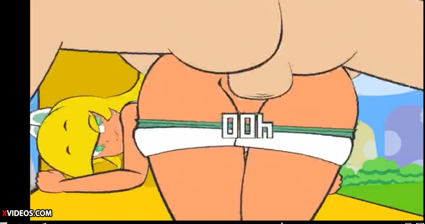 1-up 1_up 1boy 1girl ass bent_over blonde_hair from_behind koopa koopa_troopa koopa_troopa_girl minus8 nintendo pants_pull score sex shorts testicles top-down_bottom-up vaginal vaginal_sex watermark xvideos