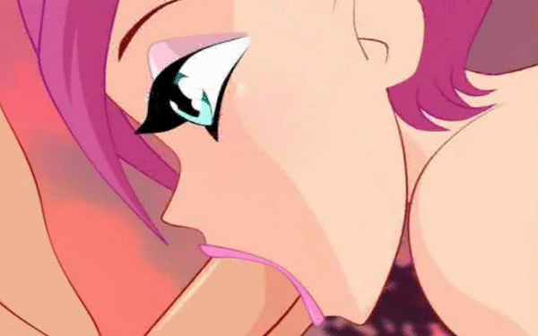 1boy 1girl animated close-up fellatio gif loop male/female oral oral_sex penis_in_mouth short_hair side_view side_view_fellatio tecna winx_club zfive