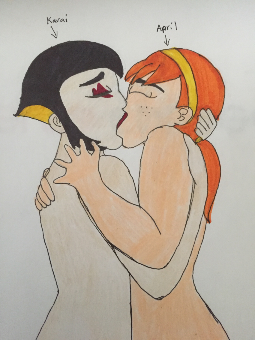 april_o'neil hugging karai kissing nude teenage_mutant_ninja_turtles tmnt_2012 yuri
