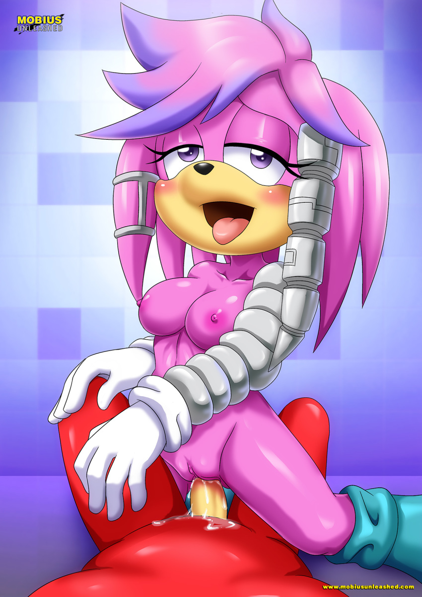 archie_comics bbmbbf blush cum_in_pussy julie-su knuckles_the_echidna mobius_unleashed palcomix riding sega sonic_(series) sonic_the_hedgehog_(series) tongue_out