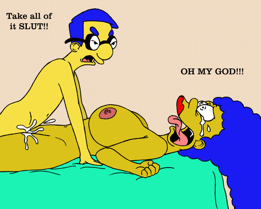 age_difference crying_with_eyes_open cum_inside huge_breasts marge_simpson milf milhouse_van_houten rape sbb screaming tears the_simpsons vaginal yellow_skin