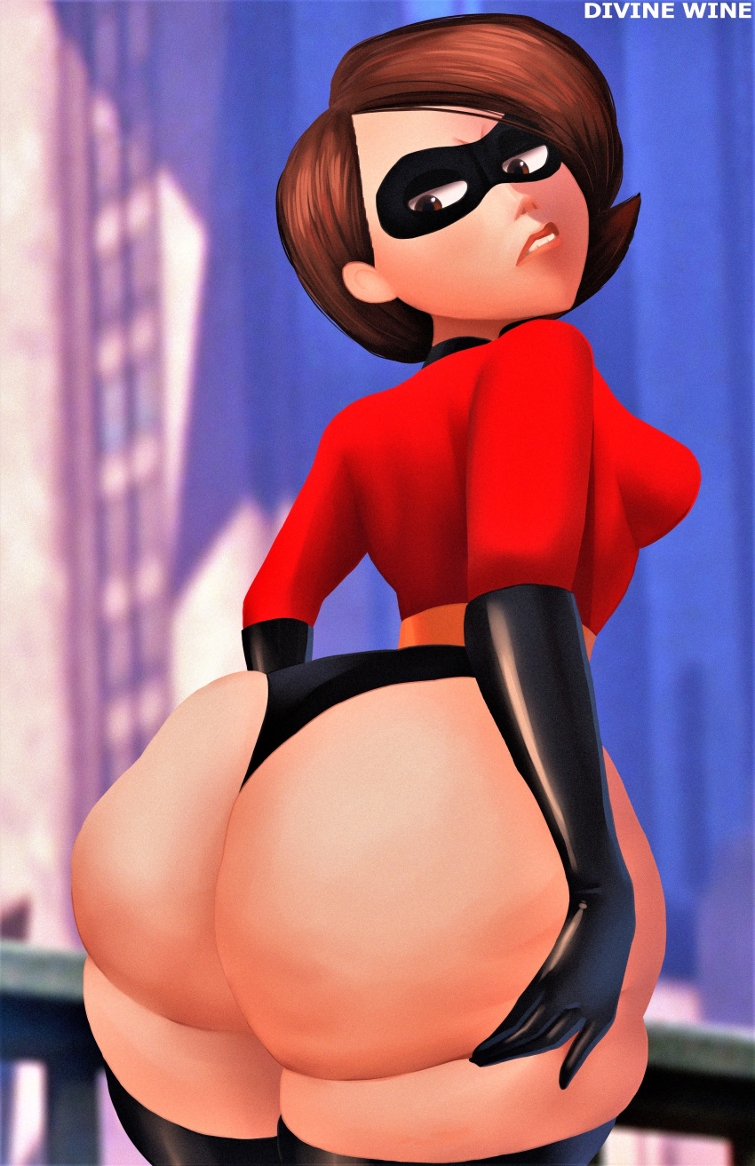 bodysuit boots gloves helen_parr huge_ass mask the_incredibles thighs
