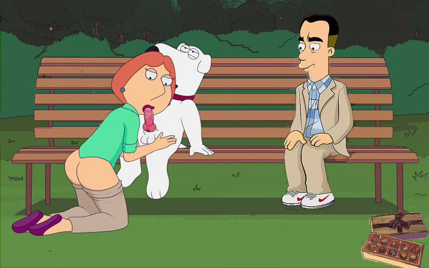 bottomless_female brian_griffin dog_penis family_guy fellatio forrest_gump knotted_penis lois_griffin