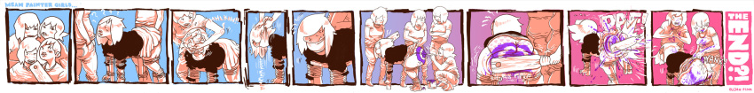 4girls comic elijah_pink_(artist) humiliation mean_painter_girls... paddle pull spank torture wedgie