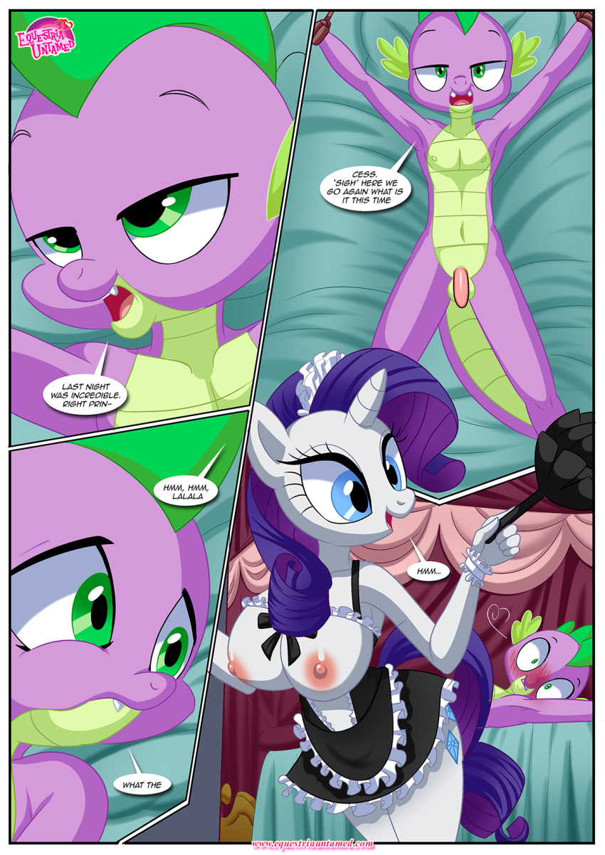 1boy 1girl bbmbbf comic equestria_untamed friendship_is_magic hasbro maid my_little_pony palcomix rarity rarity_(mlp) spike spike's_ultimate_fantasies_or_the_dragon_king's_harem spike_(mlp)