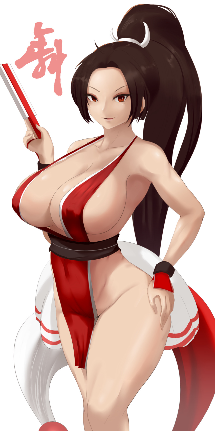 1girl 1girl 1girl big_breasts breasts cleavage clothed_female fatal_fury female_focus female_only high_res high_resolution huge_breasts king_of_fighters long_hair looking_at_viewer mai_shiranui mature mature_female sana!rpg solo_female solo_focus video_game_character video_game_franchise wide_hips