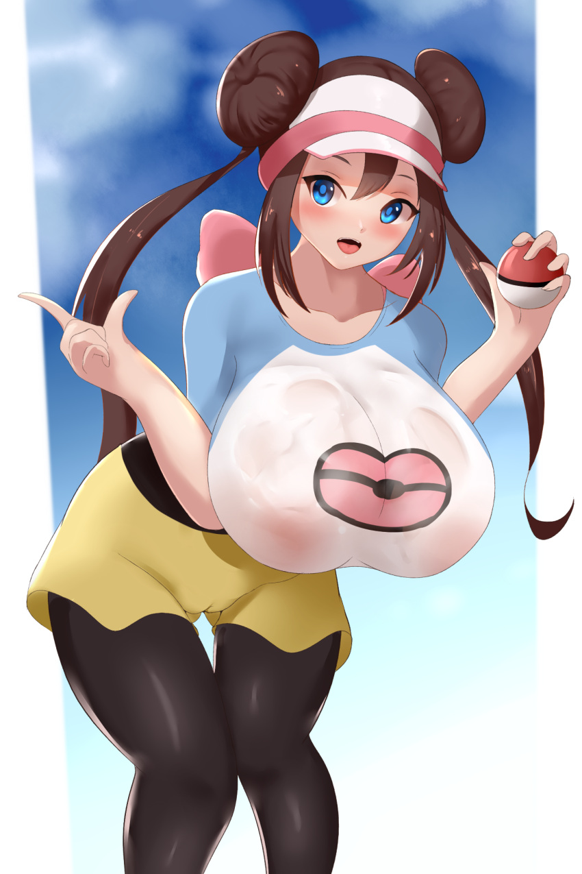 1girl alternate_breast_size big_breasts breasts cameltoe cleavage clothed_female female_focus female_only high_res high_resolution huge_breasts humans_of_pokemon long_hair looking_at_viewer mei_(pokemon) nintendo pantyhose pokemon pokemon_bw2 rosa_(pokemon) sana!rpg solo_female solo_focus video_game_character video_game_franchise