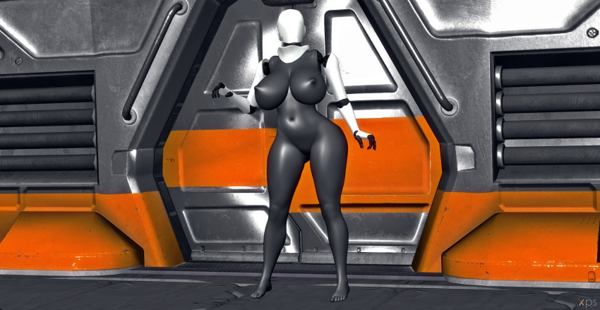 1girl 1girl 1girl 3d android areola ass ass bars belly belly_button big_breasts black_nipples corridor curry door doorway erect_nipples female_only games haydee haydee_(game) huge_breasts looking_at_viewer navel nude nude_female pipes plump posing pussy pussy_lips render robotic_arms shaved shaved_pussy soles solo_female standing standing_up stomach thick_thighs thighs toes video_games wide_hips xnalara xps