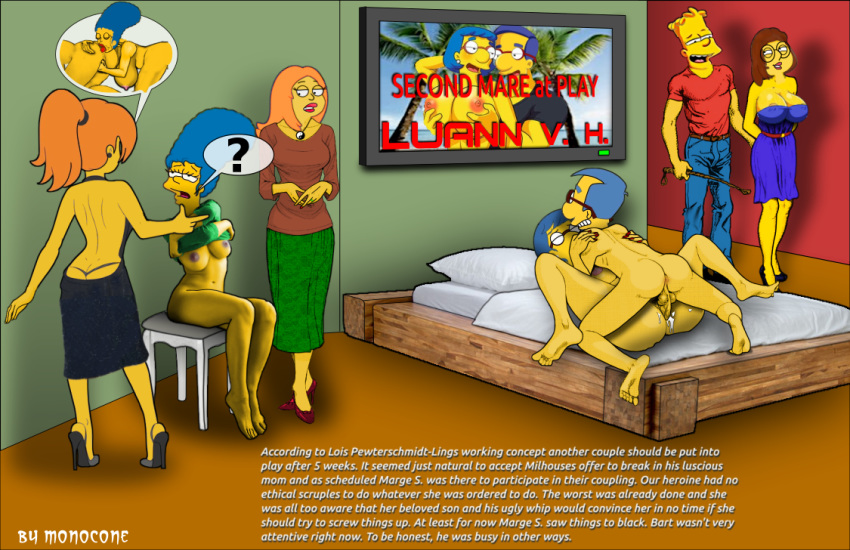 american_dad bart_simpson family_guy francine_smith incest lois_griffin luann_van_houten marge_simpson meg_griffin milhouse_van_houten monocone mother_&amp;_son shaved_pussy stockings the_simpsons