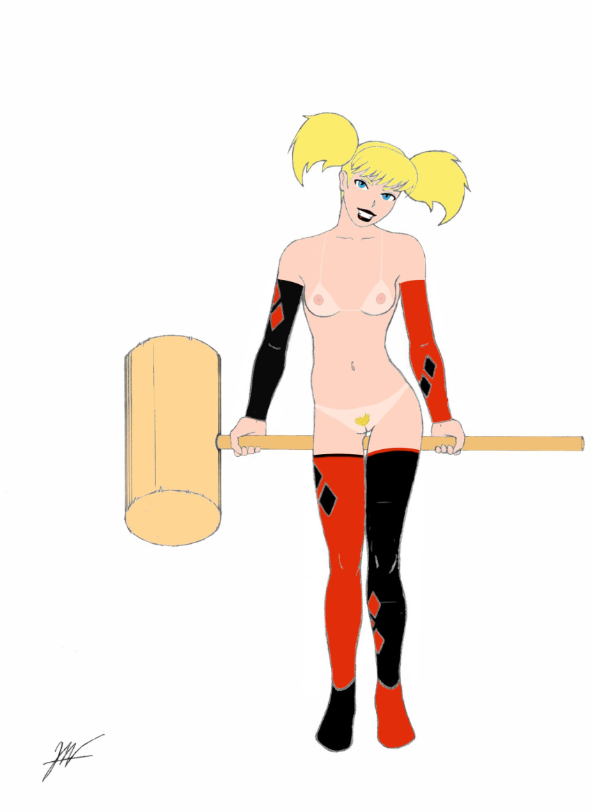 batman_(series) dc_comics hammer harley_quinn mallet mfrost nude tan_line