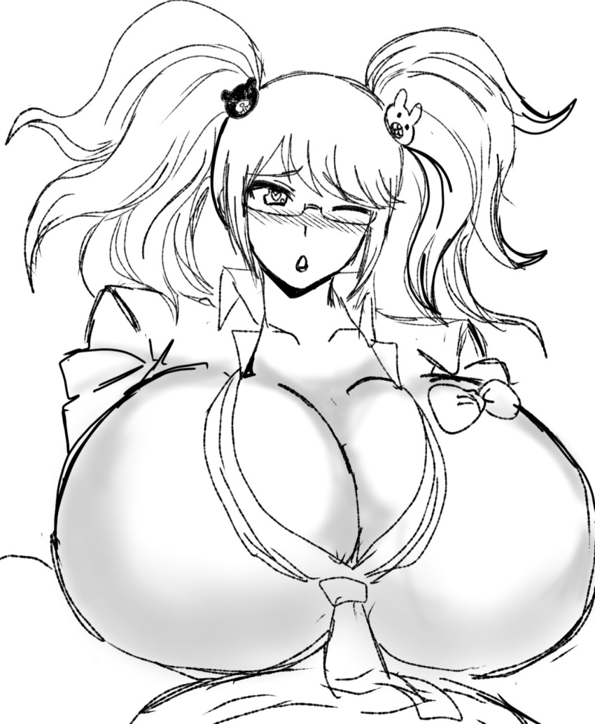 Xbooru - big breasts danganronpa glasses junko enoshima massive breasts |  872969