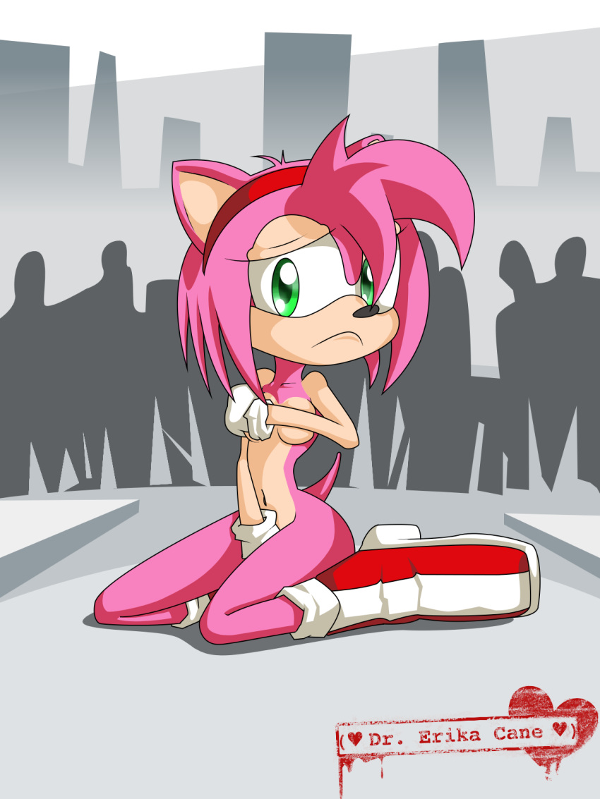 amy_rose boots cover_up covering_breasts dr-cane embarrassing furry gloves green_eyes hairband imminent_rape nude pink_hair public sad sega shadows sonic_(series) sonic_the_hedgehog_(series)
