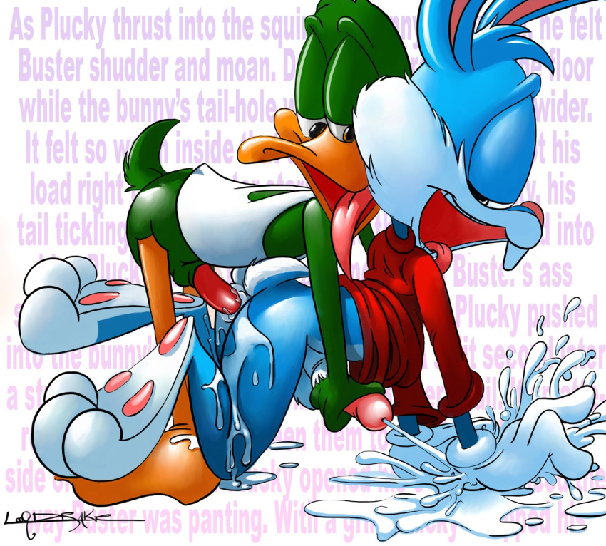 anal buster_bunny doggy_position gay handjob male plucky_duck reach-around reach_around tagme tongue tongue_out yaoi