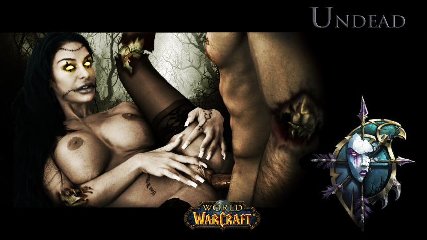 breasts lipstick nipples outdoor_sex undead vaginal_penetration world_of_warcraft zombie