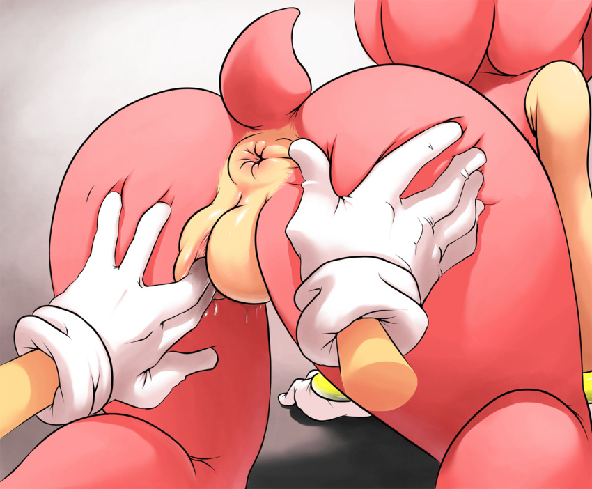 all_fours amy_rose anus ass ass_grab bent_over bracelet cum fingering from_behind furry gloves nude pink_hair pussy sega short_hair sonic sonic_the_hedgehog sonic_the_hedgehog_(series) sonicboom53 sonicboom53_(artist) spread_ass tail uncensored vaginal_fingering