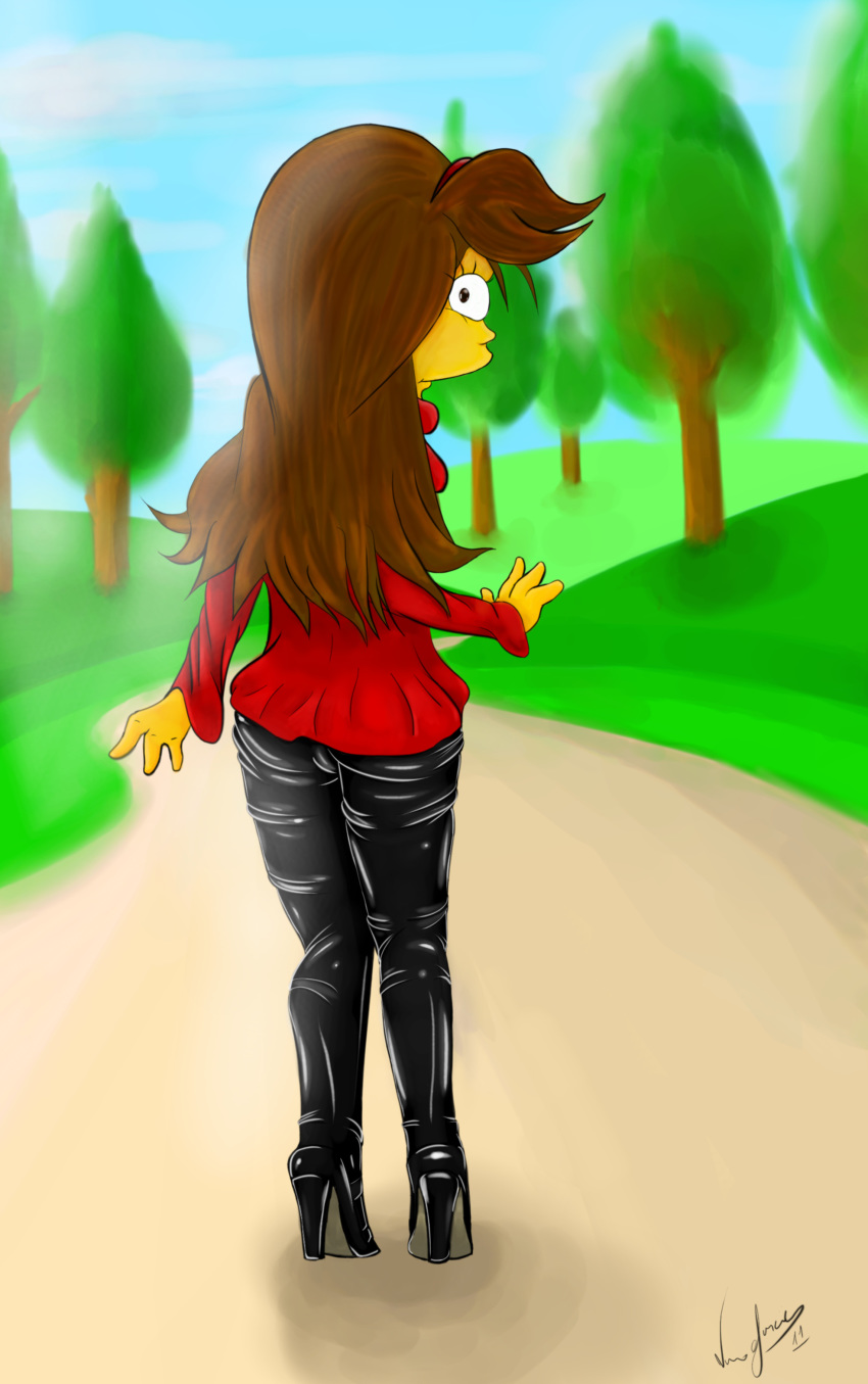 allison_taylor black_boots tagme the_simpsons yellow_skin