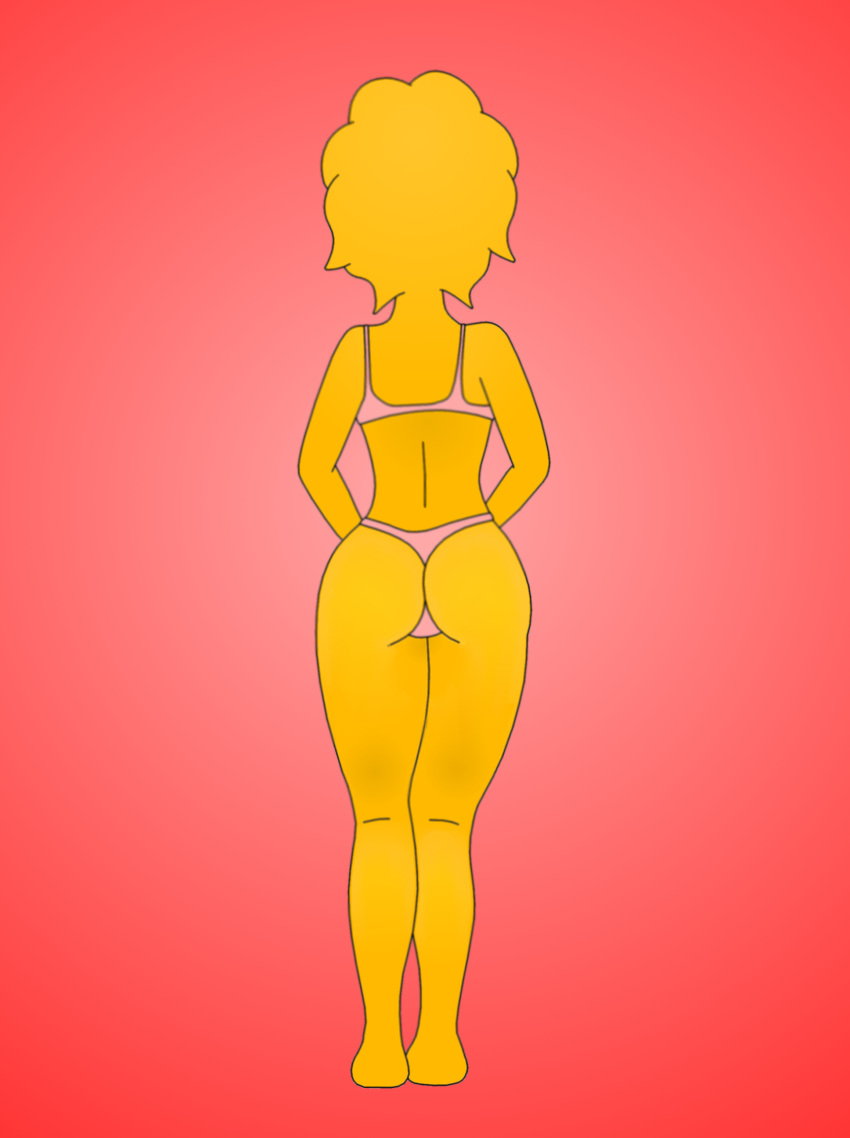 ass bra burtstanton female lisa_simpson panties the_simpsons thong yellow_skin