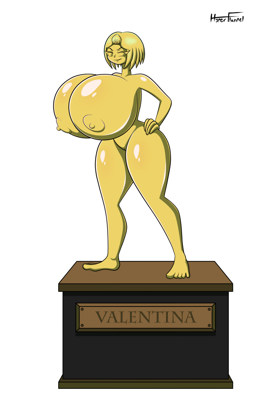 areolae big_breasts breasts female gold gold_statue hyperflannel nipples nude pedestal queen_valentina solo statue super_mario_bros. super_mario_rpg