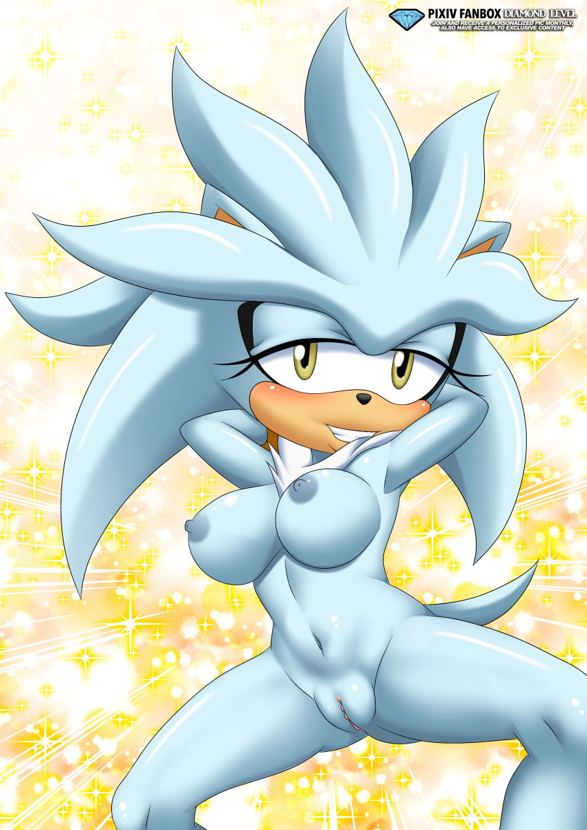1girl bbmbbf female_only mobius_unleashed palcomix pietro's_secret_club pussy sega silver_the_hedgehog sonic_(series) sonic_the_hedgehog_(series) vagina